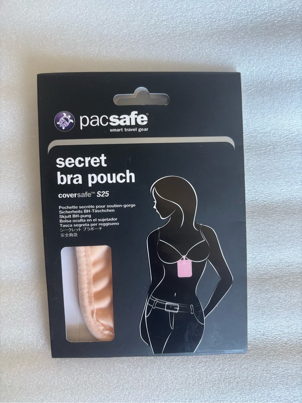 Pacsafe Coversafe S25 Anti-Theft Secret Bra Pouch beige NWT